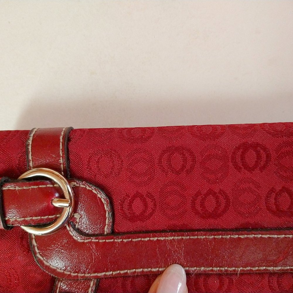 Burgundy Tri-Fold Rustic Wallet - Picture 3 of 10